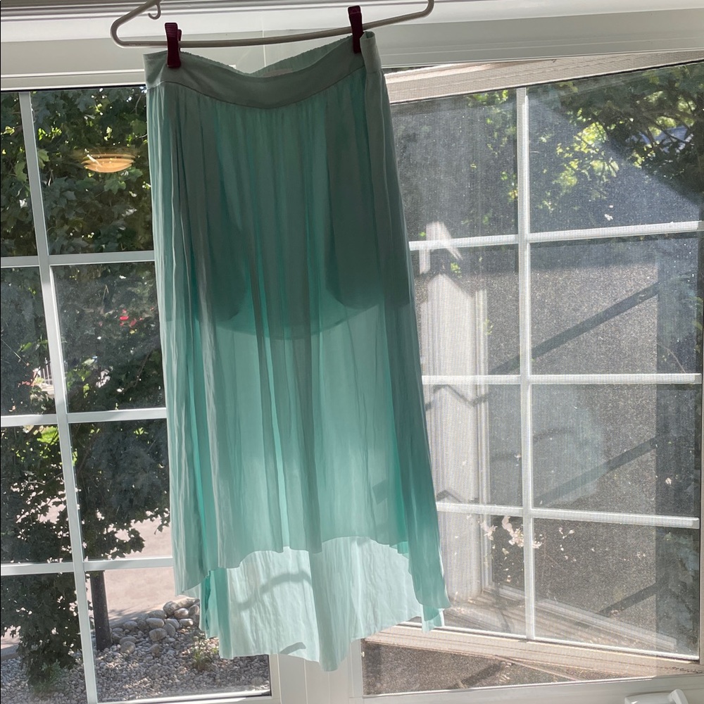 Aritzia Mint Green Pleated Skirt